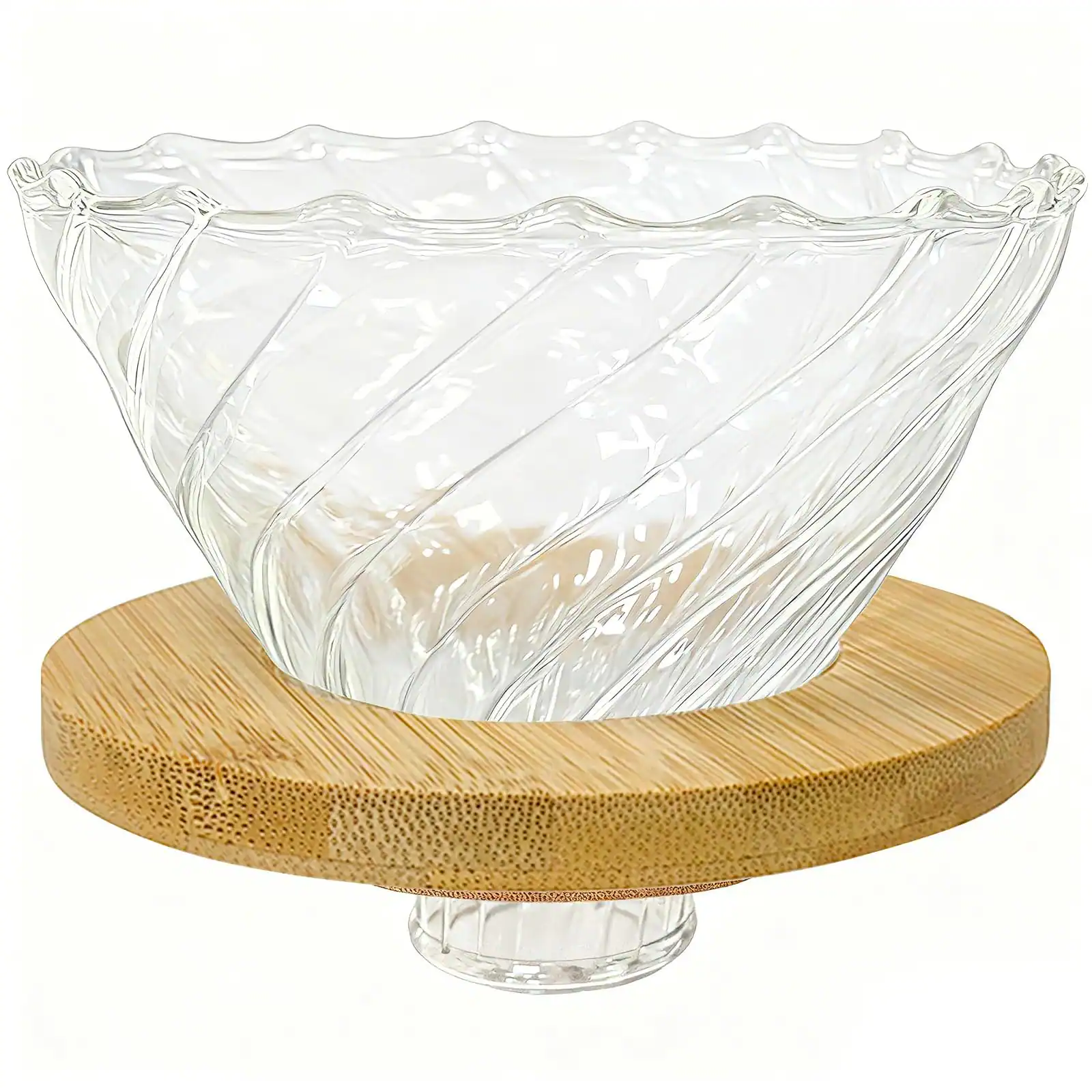 Fabibe - Glass Coffee Dripper/filter - Cone Pour Over Dripper With Stand & Handle 1-4 Cups Drip Maker Funnel Accessories For H - Clear-No Handle-B