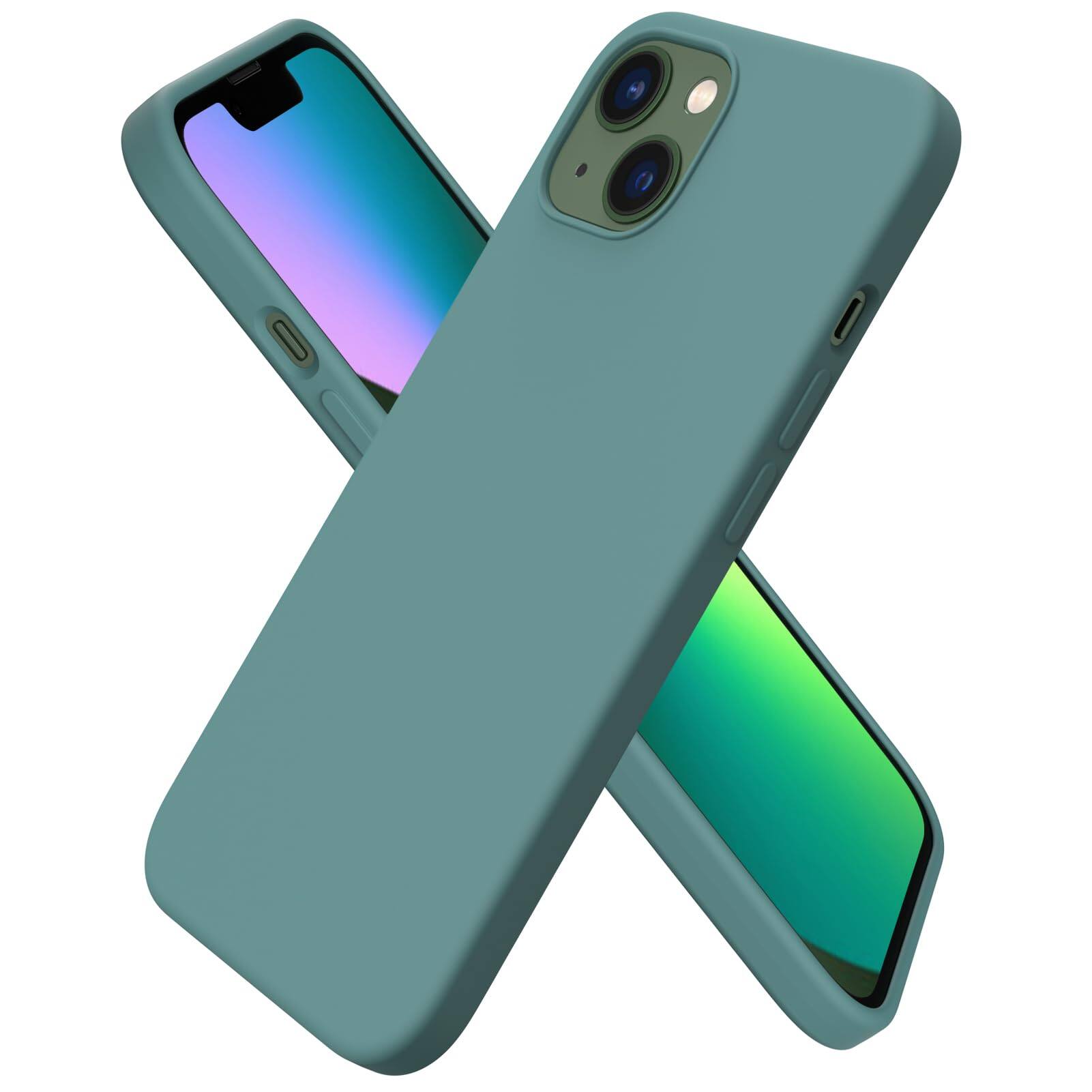 Front. Ornarto - ORNARTO Compatible with iPhone 13 Case 6.1", Slim Liquid Silicone 3 Layers Full Covered Cover-Pine Green - Pine Green.
