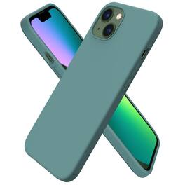 Ornarto - Compatible with iPhone 13 Case 6.1", Slim Liquid Silicone 3 Layers Full Covered Cover - Pine Green