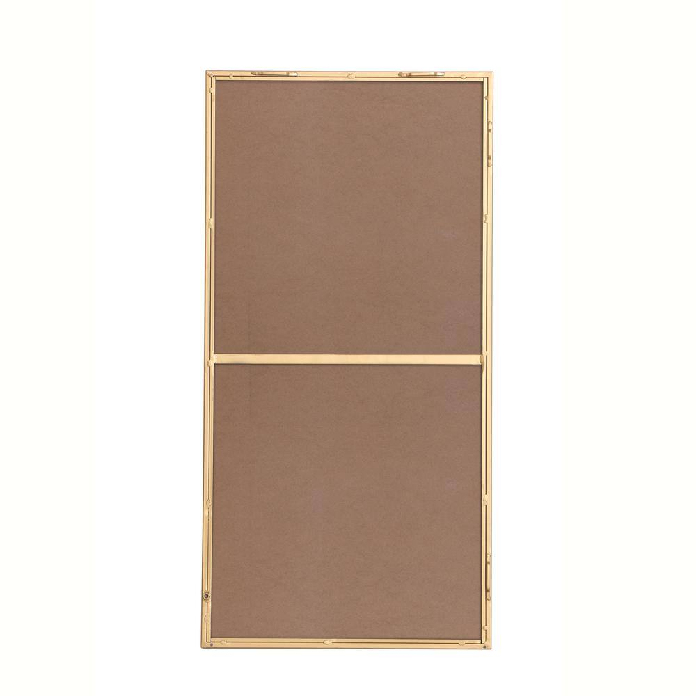 Angle. Elegant Decor - Metal frame rectangle mirror 18 inch in Brass - Brass.