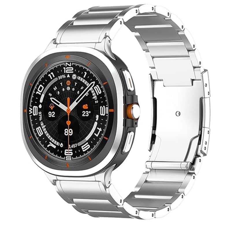 StrapsCo - Titanium Metal Bracelet For Samsung Galaxy Watch Ultra - Silver