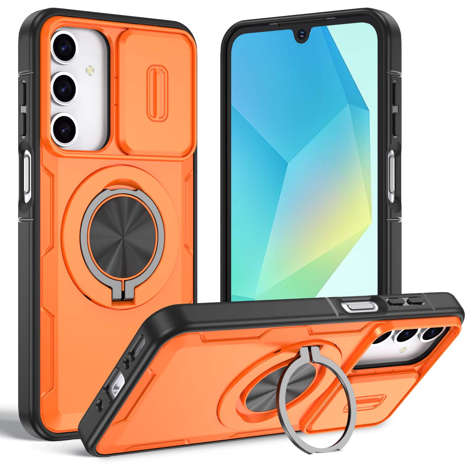 UUCOVER - For Samsung Galaxy A17 5G/A16/A26 5G Magnetic Kickstand Case with Slide Camera Cover, 360° Ring Holder Shockproof Cover - Orange price history on PriceWatchPro