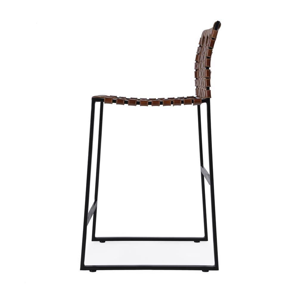 Back. Butler Specialty - Urban Woven Leather 25" Counter Stool - Medium Brown.