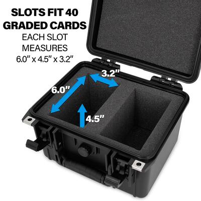 CASEMATIX Waterproof Graded Card Case Holds 40 BGS PSA Slabs or 150 Toploaders Trading Card Box with Card Dividers IPX7 - Best Buy CASEMATIX Waterproof Graded Card Case Holds 40 BGS PSA Slabs or 150 Toploaders Trading Card Box with Card Dividers IPX7 - Best Buy