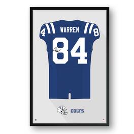 Sporticulture - Tyler Warren Indianapolis Colts Facsimile Signature Framed Jersey Art Print - Blue