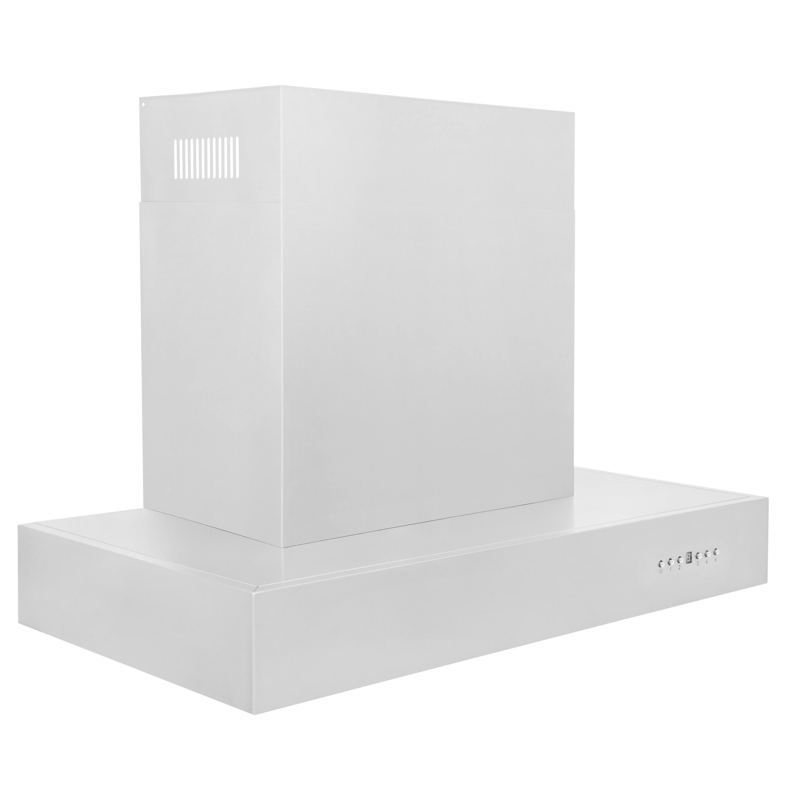 Angle. ZLINE - ZLINE 36 in. Ducted Professional Wall Mount Range Hood in Stainless Steel (KECOM-36) - Stainless steel.