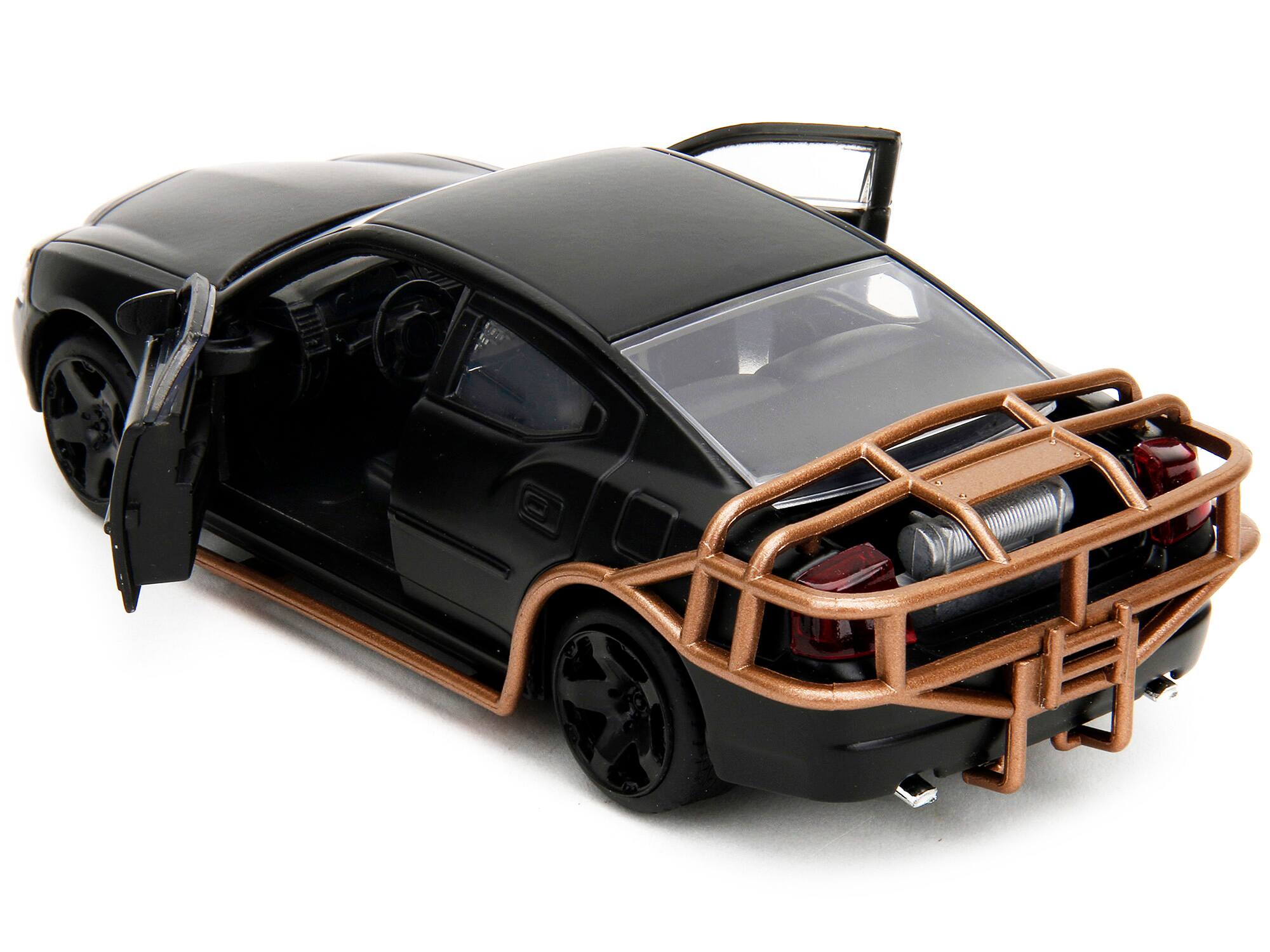 Back. Jada - 2006 Dodge Charger Matt Black with Outer Cage "Fast & Furious" Series 1/32 Diecast Model Car by Jada - Matt Black.