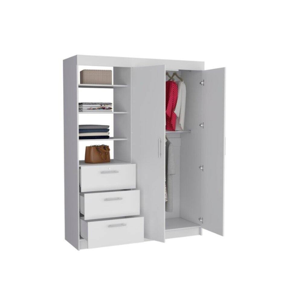 Alt View 1. TuHome - Kenya Armoire White MDF - White.