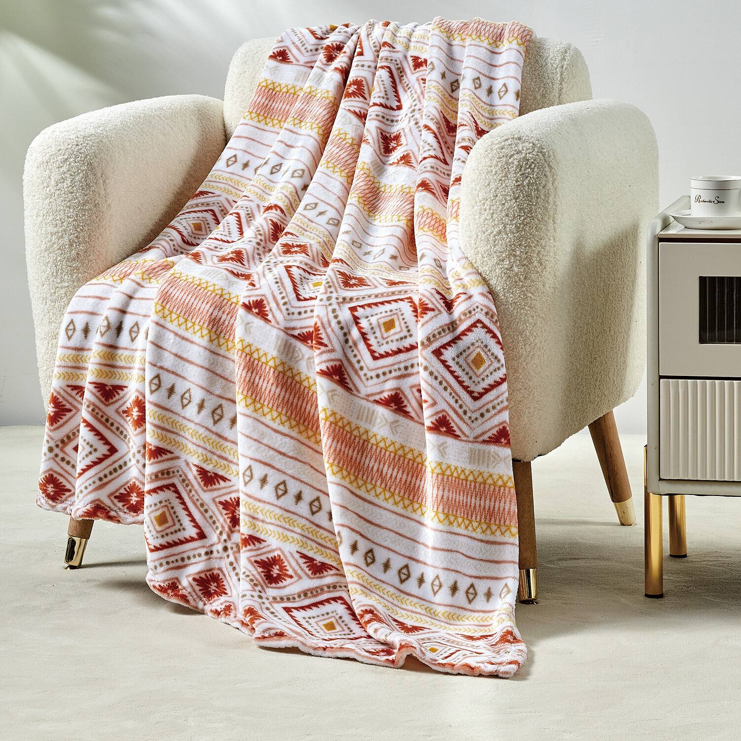 Alt View 4. Noble House - Plazatex Nayati Micro plush Decorative All Season Multi Color 50" X 70" Throw Blanket - Multi.