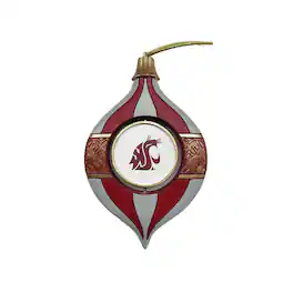 Santa's Workshop - Washington State Cougars Two-Piece 5.5" Spinning Bulb Ornament Set - Red