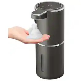 Dapper Styles - Automatic Foaming Soap Dispenser 4 level Adjustable Foam Wall Mount Usb Rechargeable Touchless Hand Dish Fo - Metallic Grey Black-Foam