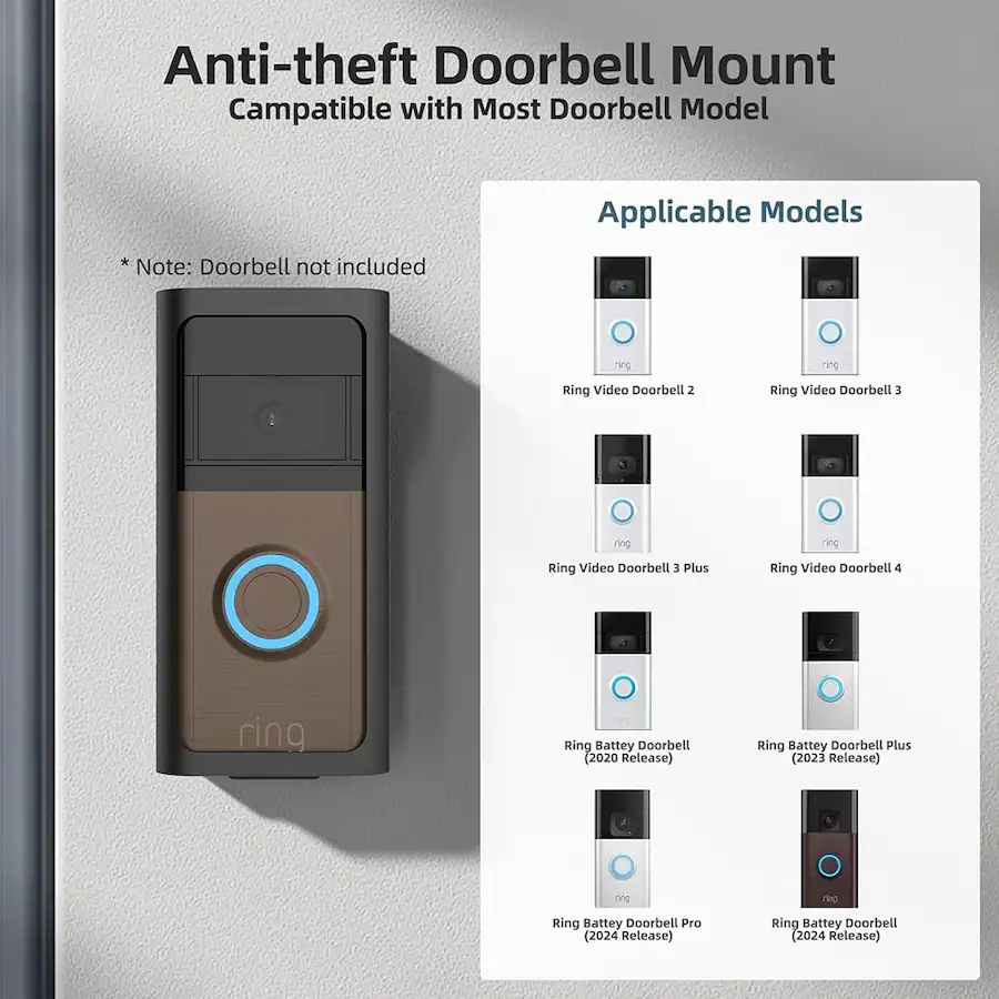 Schertz Anti Theft Ring Doorbell Mount – Adjustable Angle, No