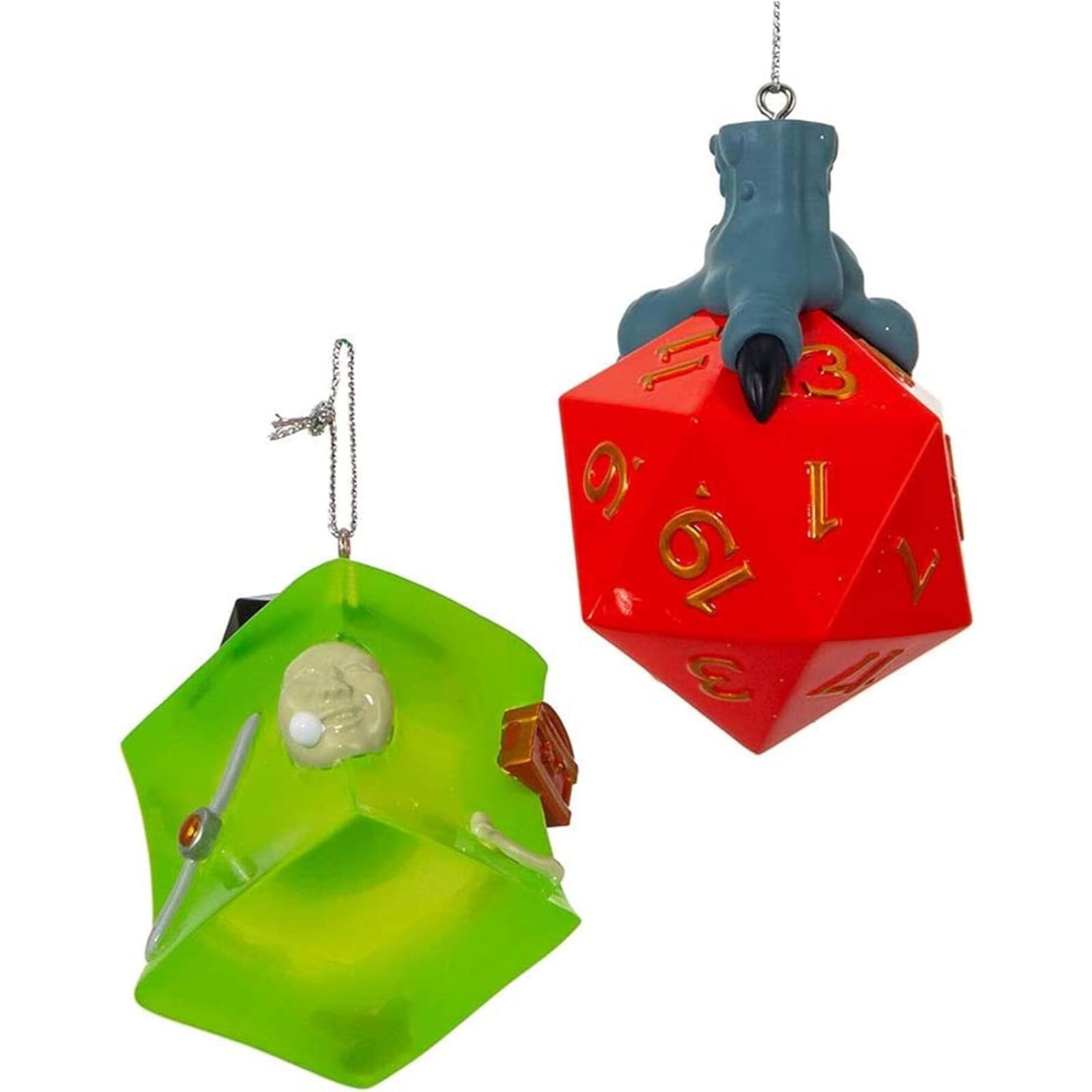 Alt View 2. Kurt S Adler - Kurt Adler Dungeons and Dragons Dice and Gelatinous Cube Christmas Ornaments 2 Piece Set - Multicolor.