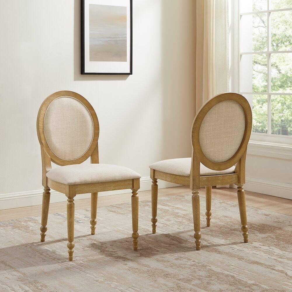 Alt View 3. Crosley Furniture - Daphne 2-Piece Dining Chair Set Rustic Brown/Crème - 2 Chairs - Rustic Brown.