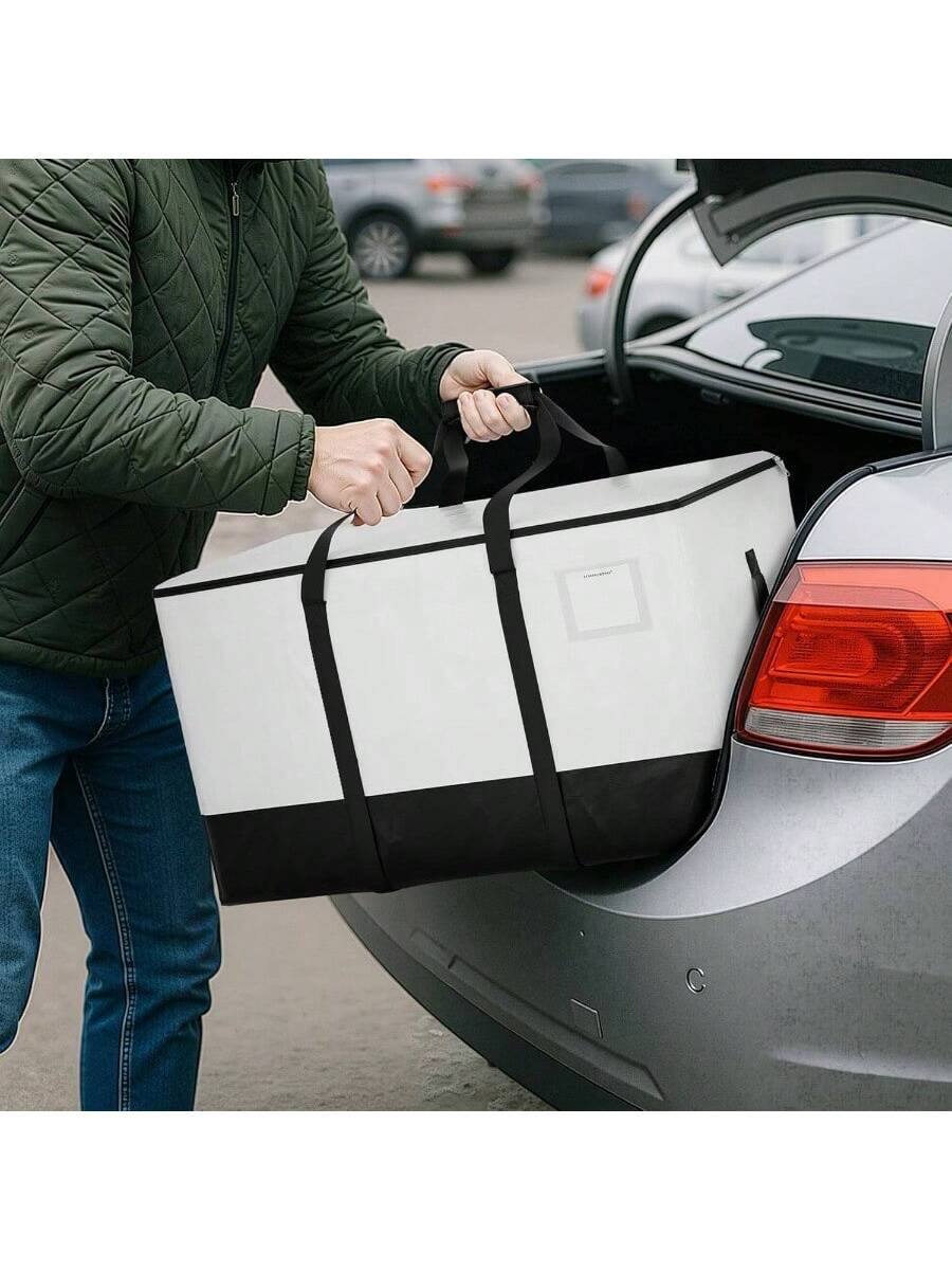 Alt View 7. Live At Space - 6 Pack Large Moving Bags, Heavy Duty Storage Packing Tote Clothes, to Boxes, Collapsible Supplies with Reinforced White - The Original.