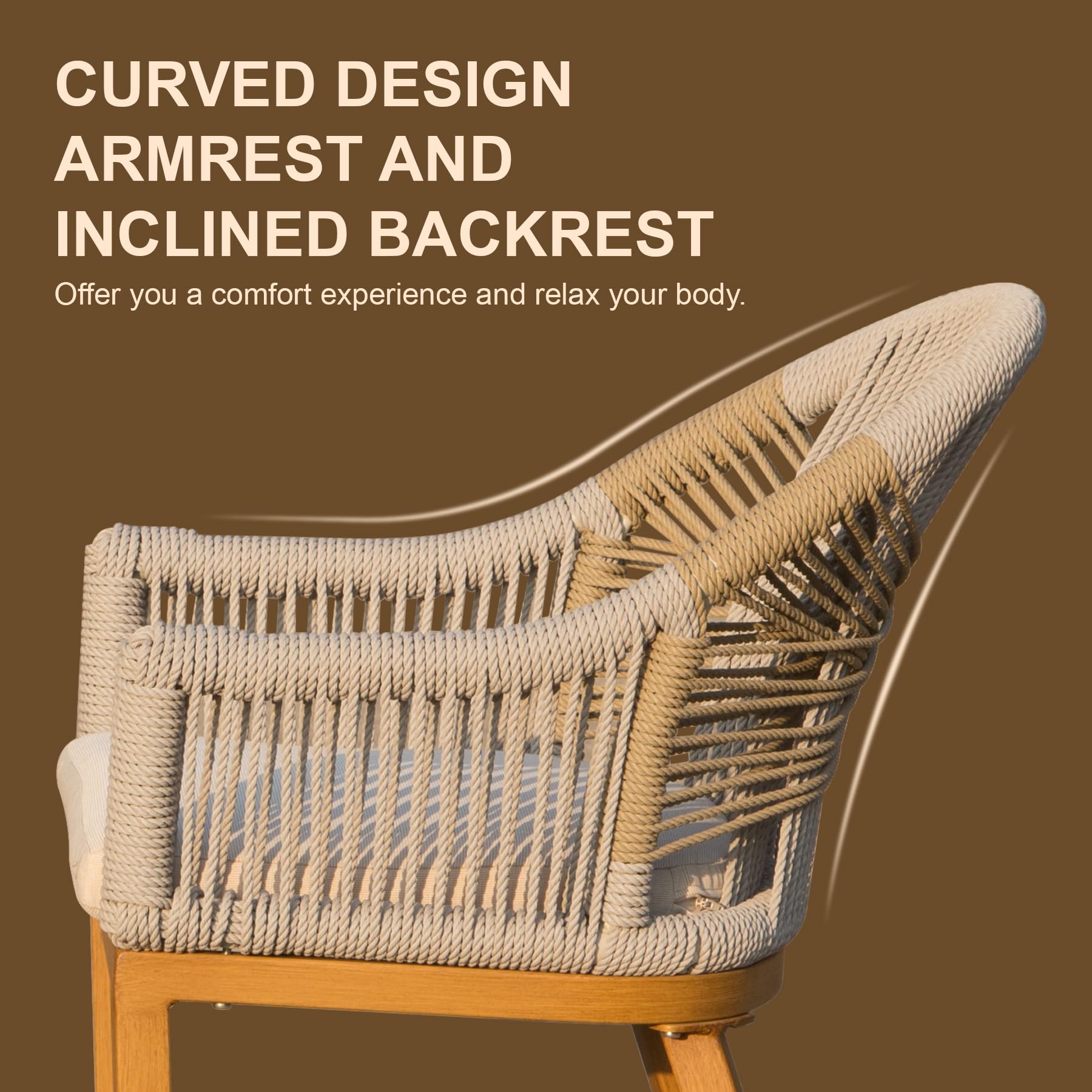 CURVED DESIGN ARMREST AND INCLINED BACKREST

Offer you a comfort experience and relax your body.