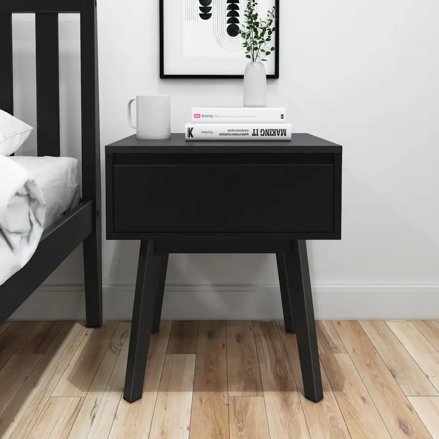 Plank Beam Scandinavian Nightstand With 1 Drawer Black PB210001 170 plank-beam-scandinavian-nightstand-with-1-drawer-black-pb210001-170