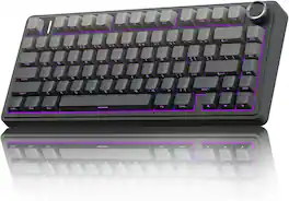Core Tech - F87 Pro TKL Wireless Mechanical Keyboard with Space Gold Switches - Black