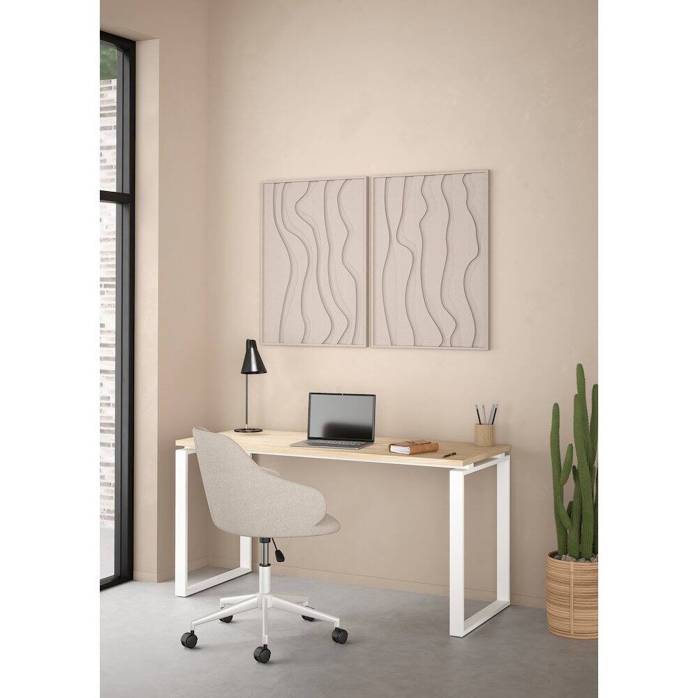 Alt View 2. Tvilum - Sign Home Office Writing Office Desk, Jackson Hickory/White - Brown.