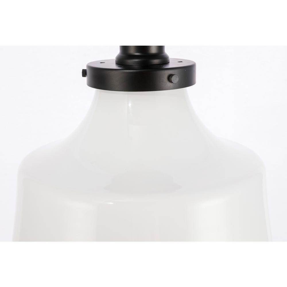 Alt View 1. Living District - Lyle 1 light Black and frosted white glass Flush mount - Black And Frosted White Glass.