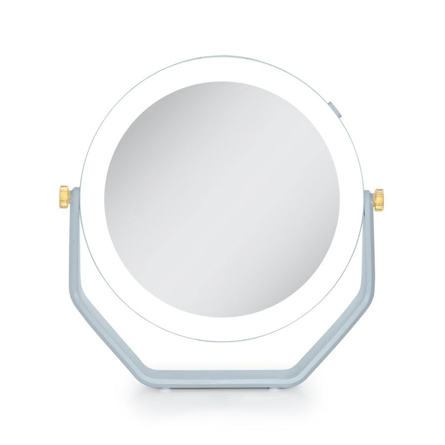 Front. Zadro - LED Lighted Makeup Mirror with 5X/1X Magnifications - French Blue.