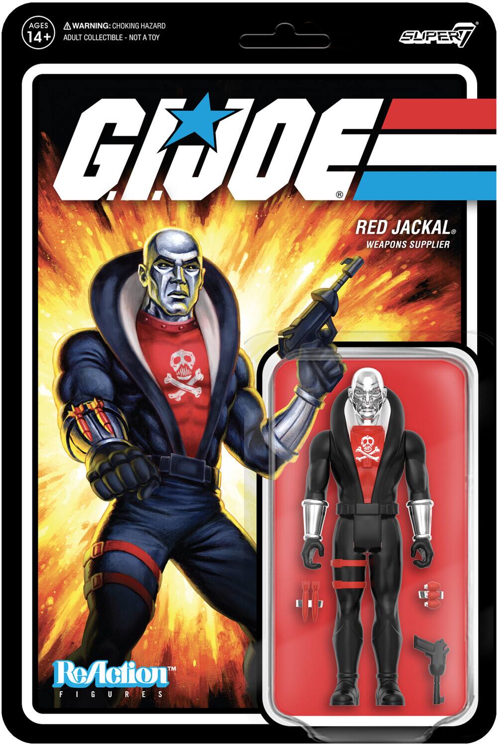 Super7 - G.I. Joe - ReAction Figures Wv8 - Red Jackal (Vac Metal) - Collectibles