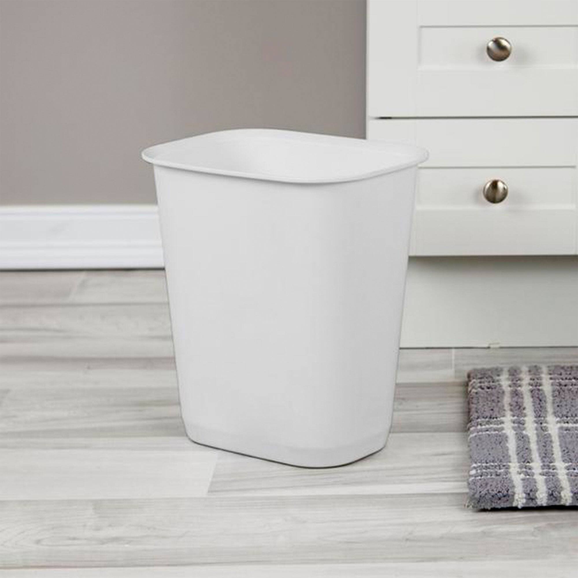 Alt View 2. Sterilite - Sterilite 3 Gallon Rectangular Wastebasket Small Home Trash Bin, 8 Pack, White - White.