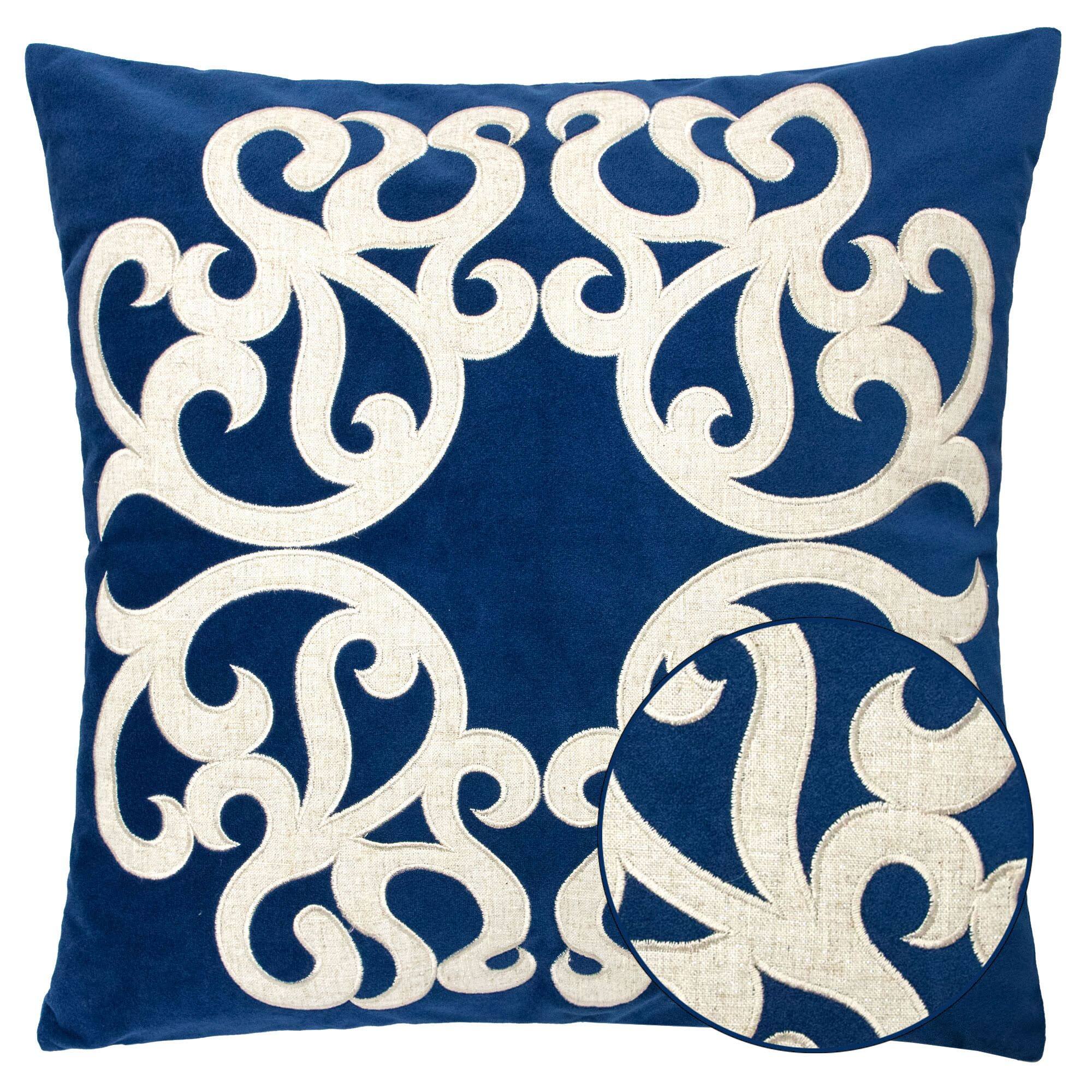 LuXeo - Square Velvet Pillow Cover & Insert - INDIGO