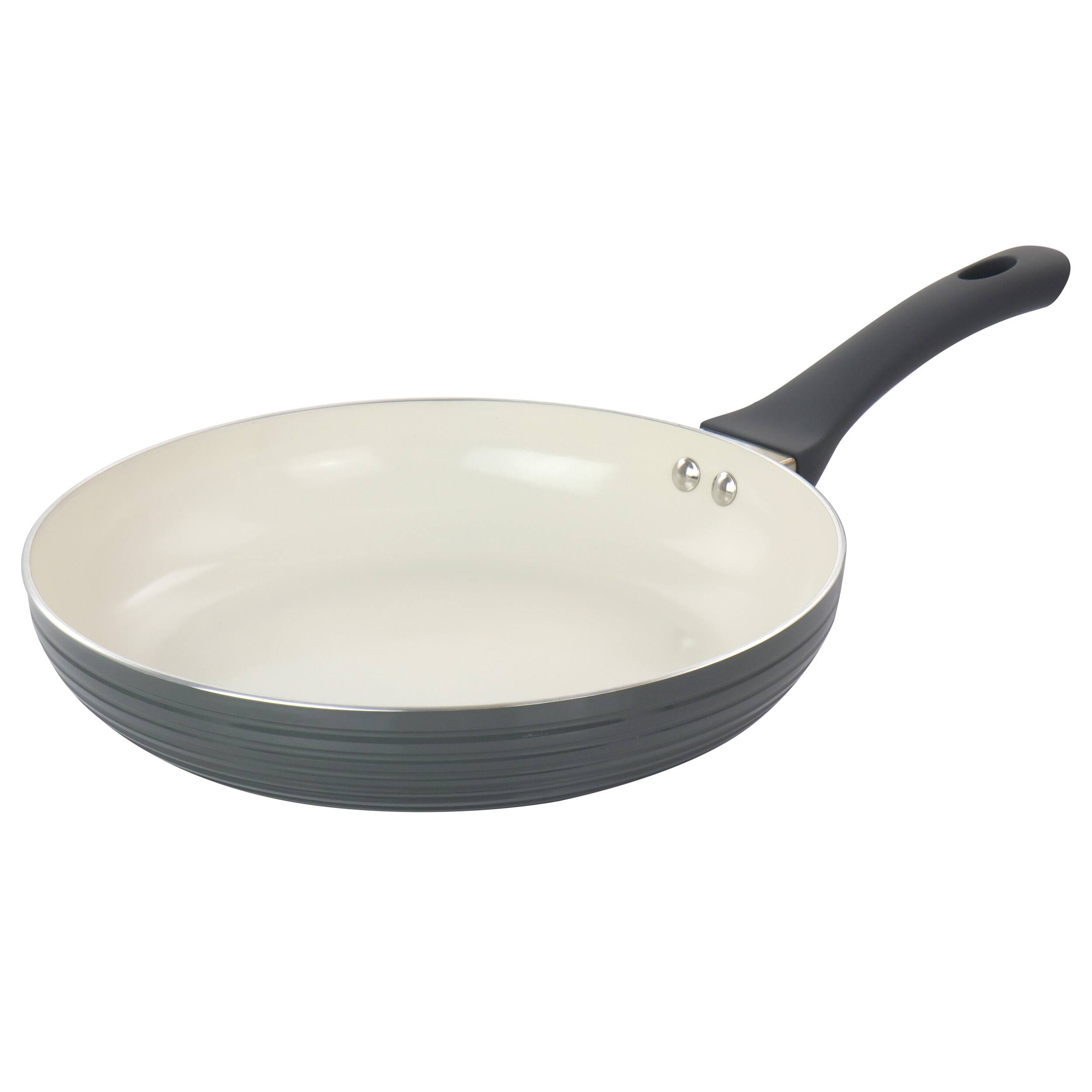 Front. Oster - Oster Ridge Valley 10 Inch Aluminum Nonstick Frying Pan in Grey - Gray.
