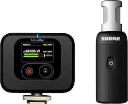 Shure - MoveMic 88+ Wireless Microphone Receiver Kit - Black