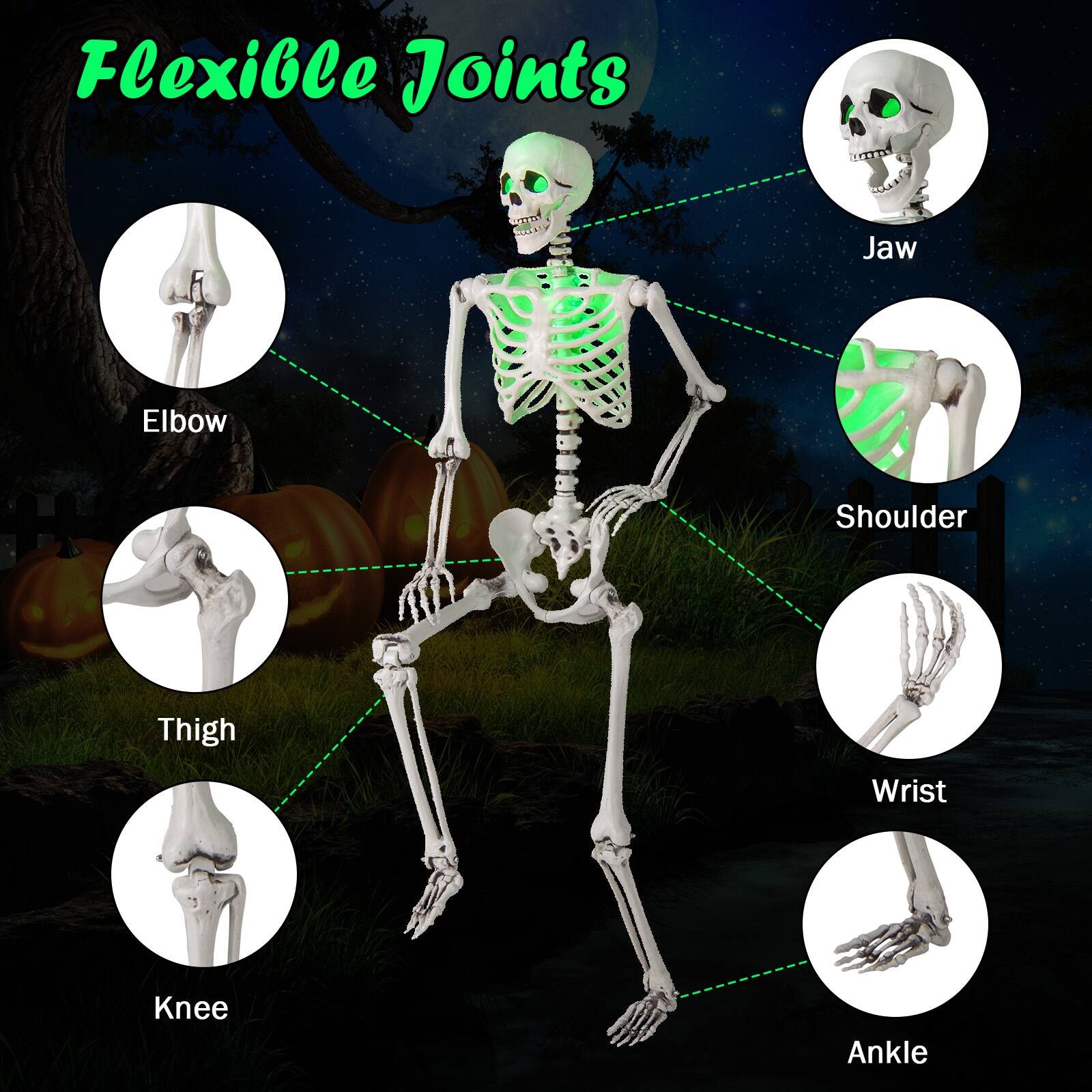 Flexible Joints

- Jaw
- Elbow
- Shoulder
- Thigh
- Wrist
- Knee
- Ankle