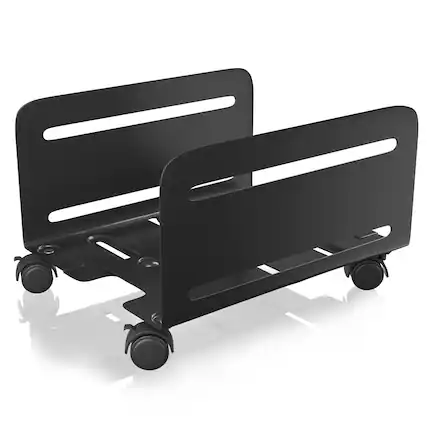 Front. AGPtek - CPU Stand with Wheels - Black.