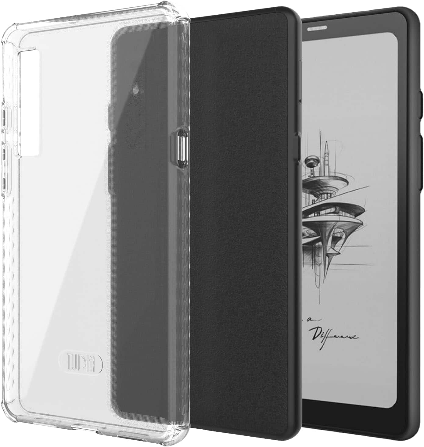 TUDIA - SKN Designed for Onyx Boox Palma Case 6.13" Back Cover Reinforced Corners - Clear