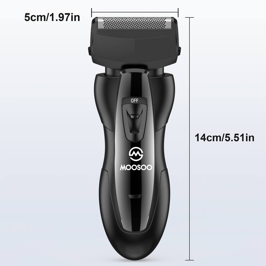 Electric Razor Black MOOSOO 2 in 1 Electric Shaver for Men, Wet & Dry Cordless Razor with ...