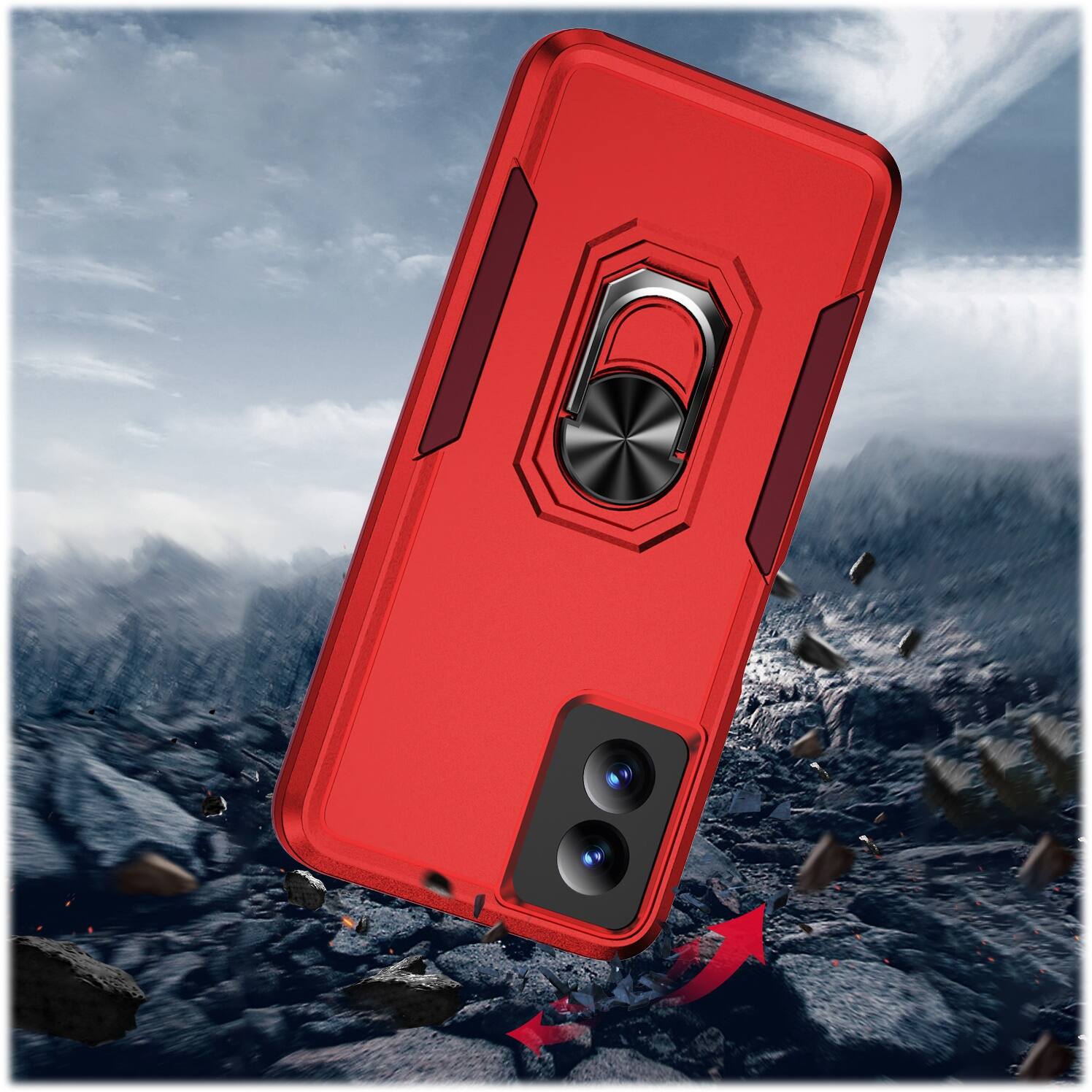 Alt View 15. SaharaCase - Raider Series ArmorPro Case for Motorola G Power 5G (2024) - Viper Red.