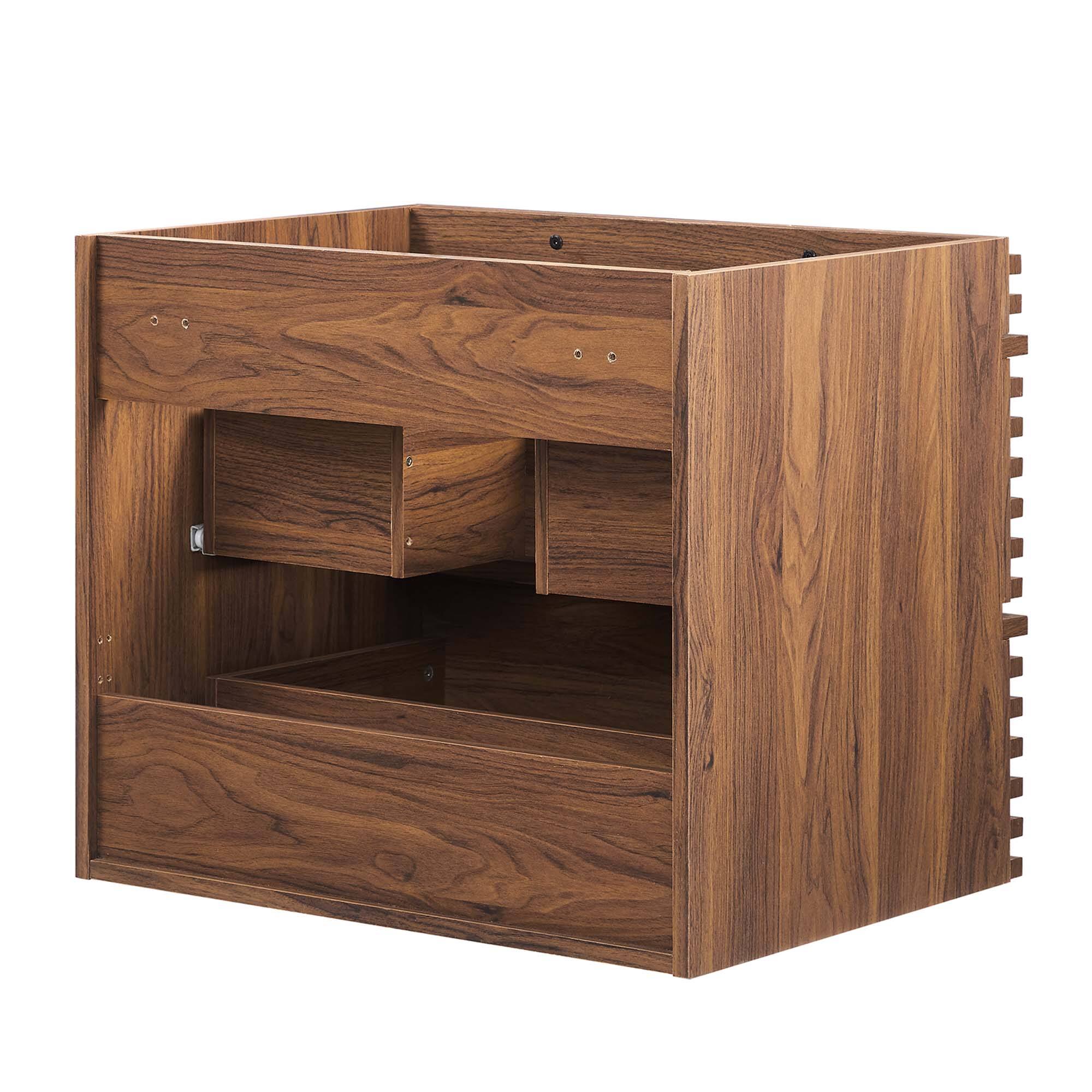 Alt View 1. Modway - Render Wall-Mount Bathroom Cabinet Basin Not Included by Modway - Walnut.
