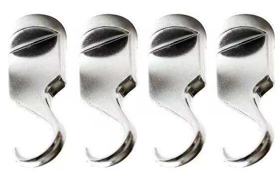 Front. Cooks Standard - Solid Cast Aluminum Ceiling Wall Hanging Pot Rack Hooks for, (Set of 4).