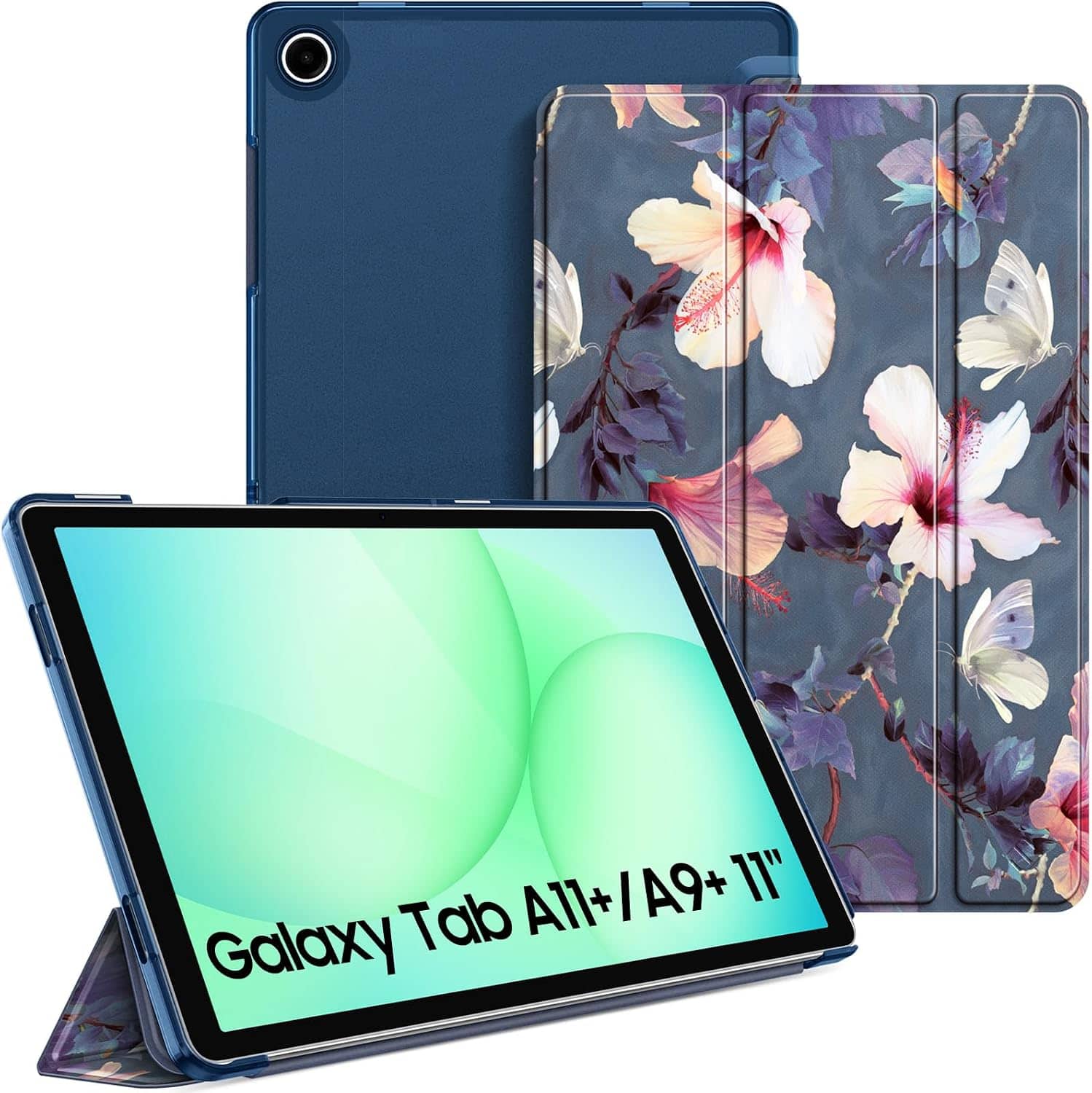 Fintie - Slim Case for Samsung Galaxy Tab A11+ / Tab A9+ 11 Inch, Translucent Frosted Back Cover, Lightweight Tri-fold Stand - Blooming Hibiscus price history on PriceWatchPro