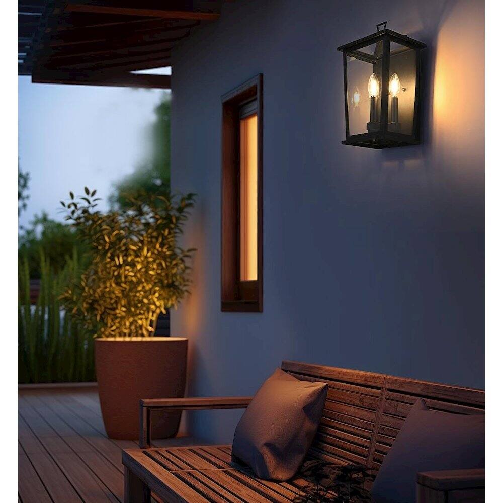 Alt View 4. Elegant Lighting - Richmond 7 inch Outdoor Pendant in Black - Black.