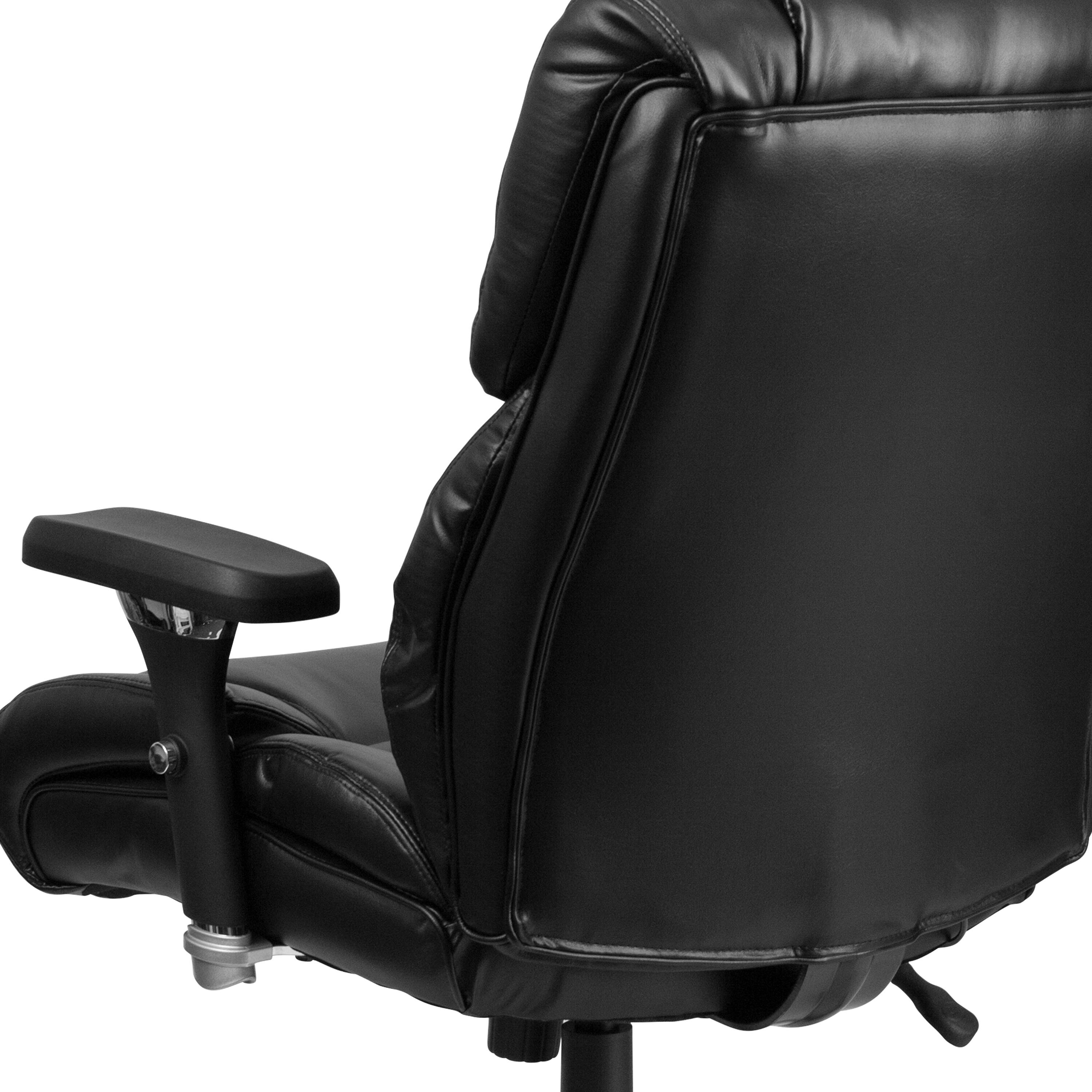 Alt View 8. Emma + Oliver - 24/7 400 lb. Big & Tall High Back Tufted Lumbar Knob Ergonomic Office Chair - Black LeatherSoft.