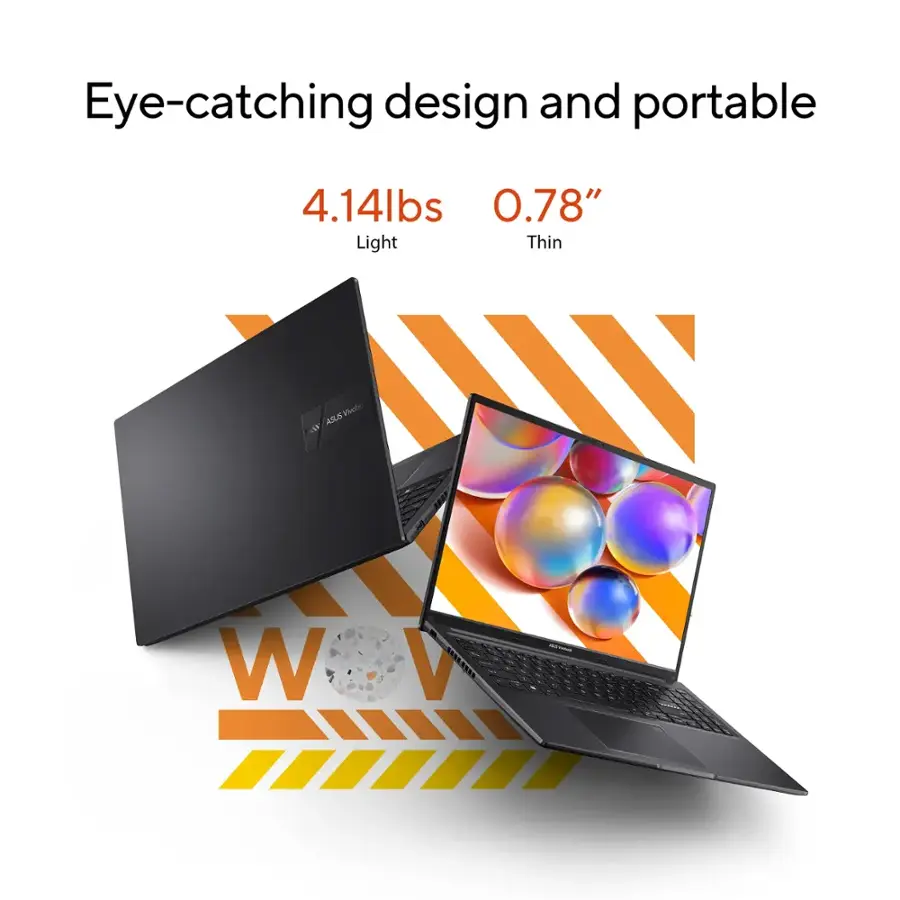 Eye-catching design and portable 4.14lbs 0.78" Light Thin WOW laptop.