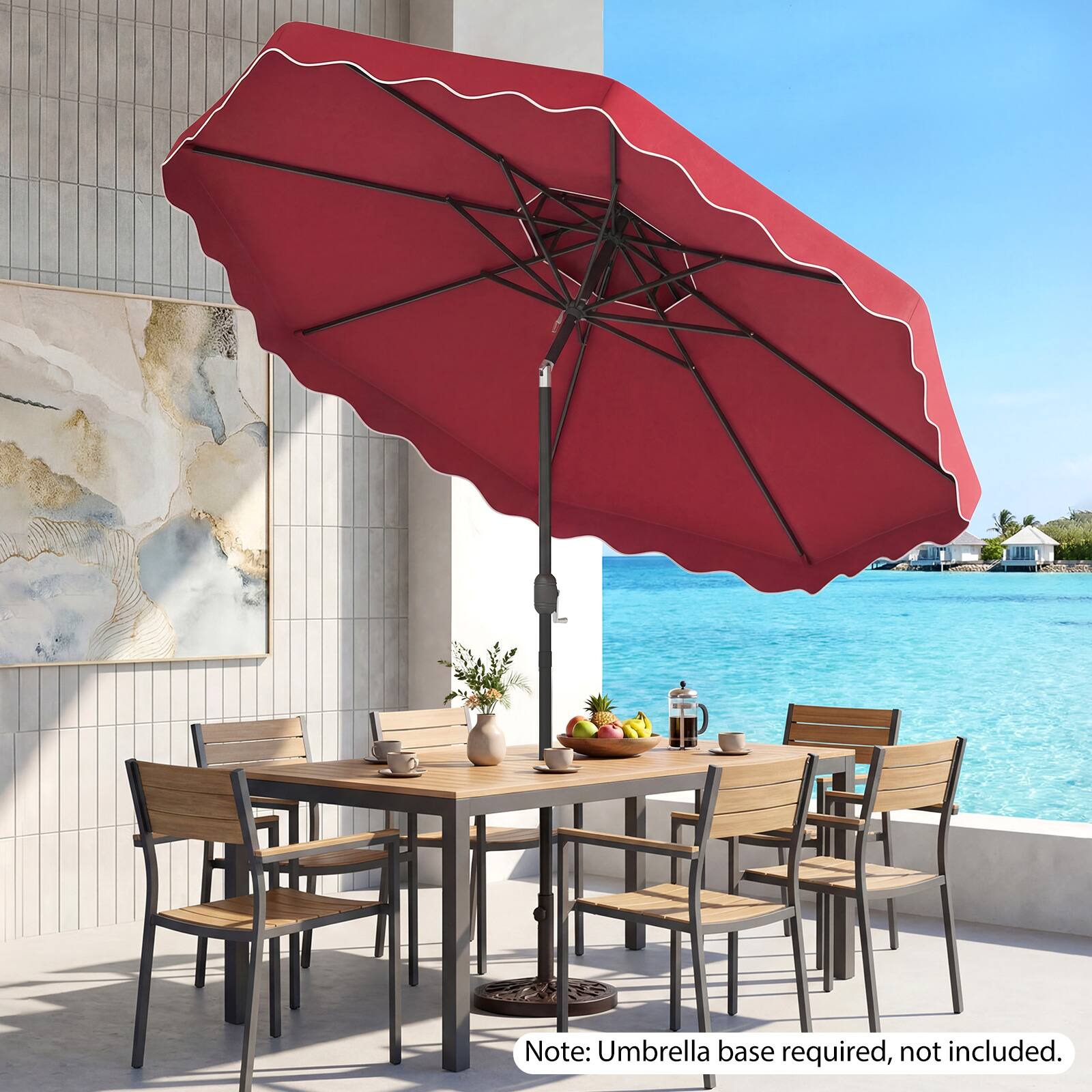 Note: Umbrella base required, not included.