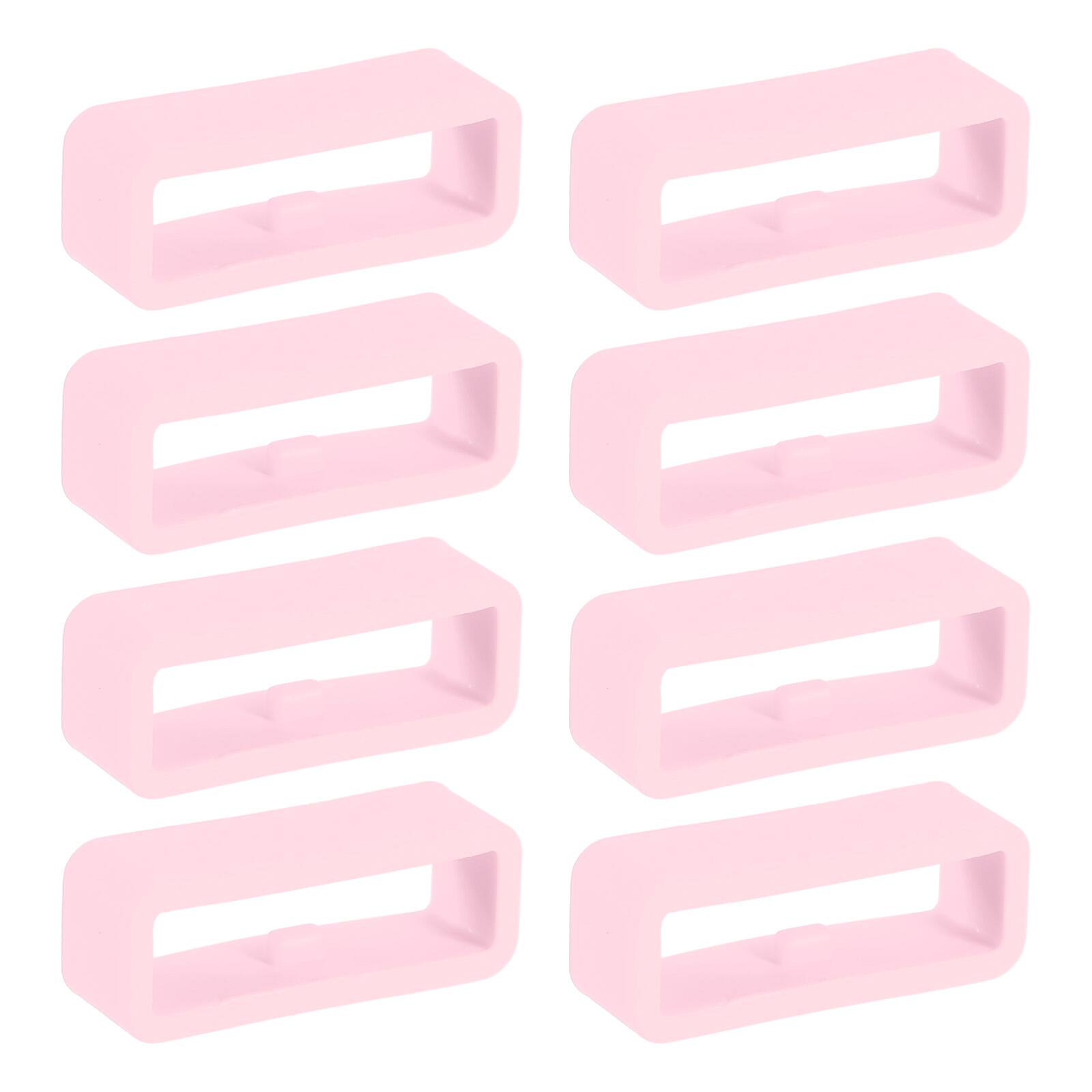 Front. Unique Bargains - 8pcs Watch Band Holder Loop, 20mm Universal Watch Replacement Band - Light Pink.