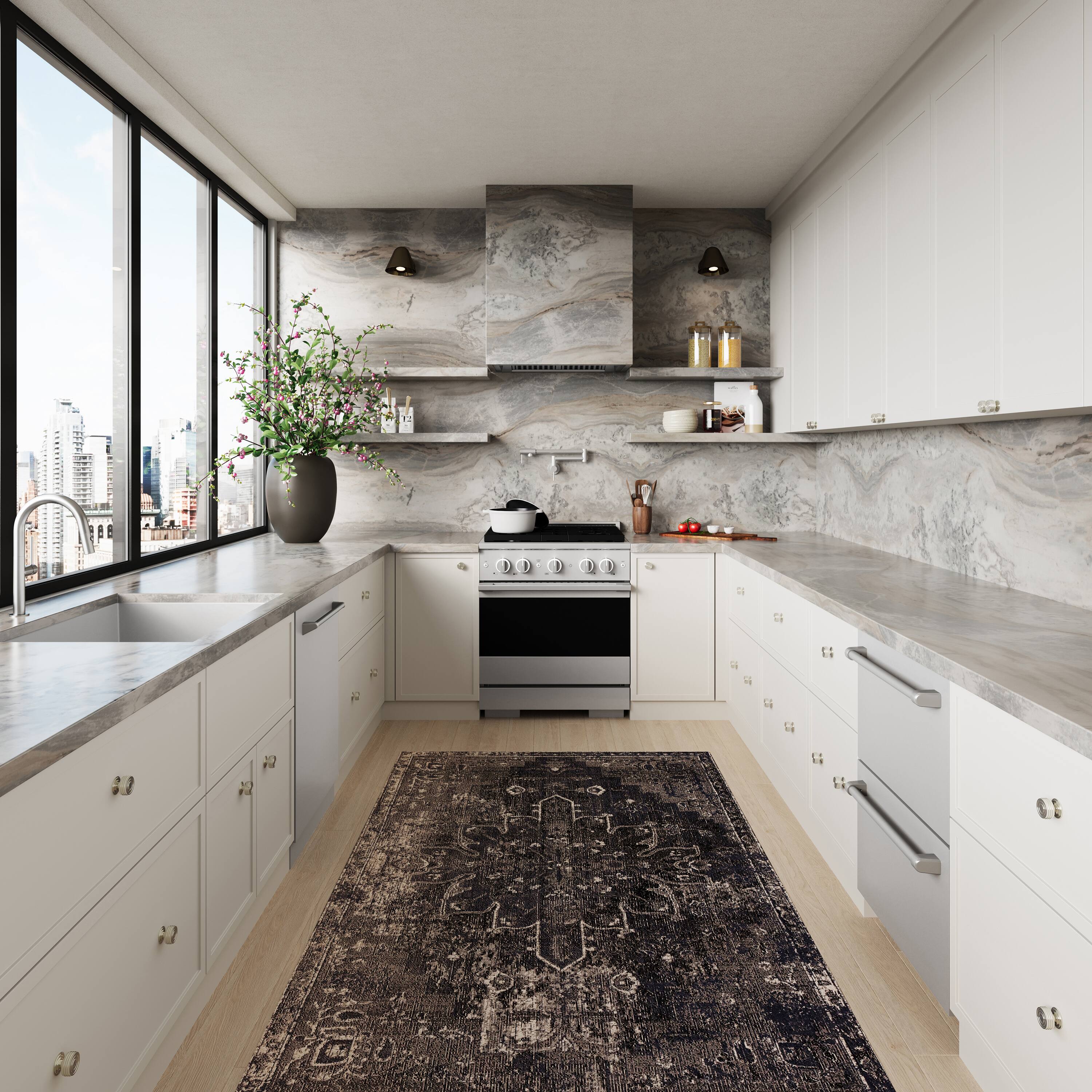 Alt View 2. ZLINE - 30 in. 4.2 cu. ft. Marino Dual Fuel Freestanding Range with 4 Brass Burner Gas Cooktop and Electric Convection Oven - Stainless Steel.