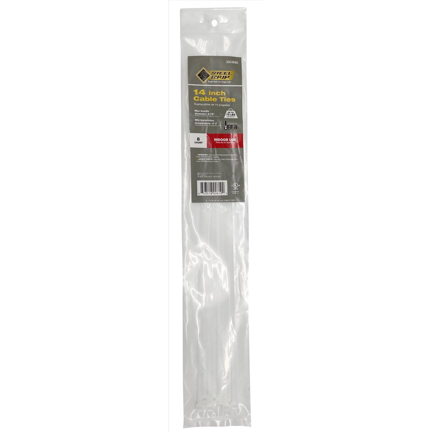 30046A S - 14 inch Cable Ties - 27 HLEs - INDOOR USE