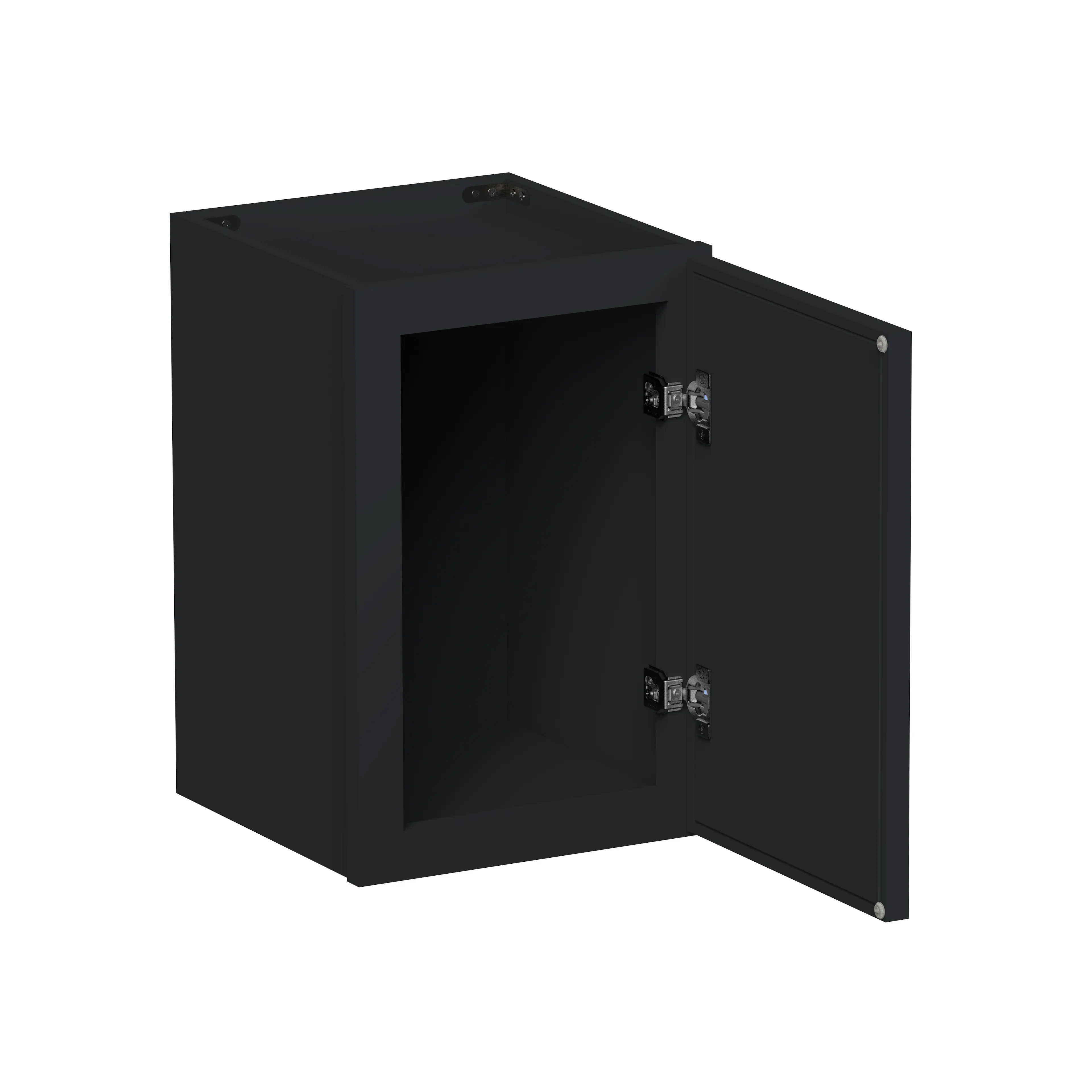 Angle. Boyel Living - 12-in W x 18-in H x 12-in D Shaker RTA Kitchen Wall Cabinet with Soft-Close - Black.