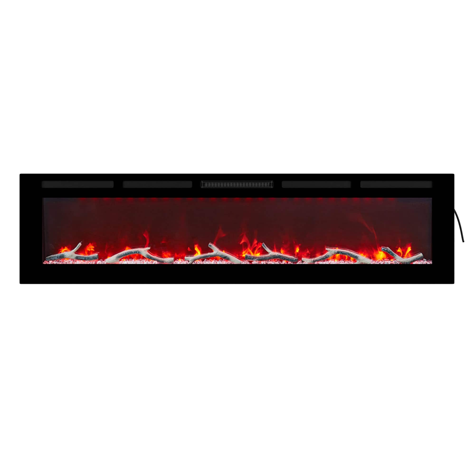 Mondawe - 72" Steel Wall-Mounted/Recessed Electric Fireplace - Black
