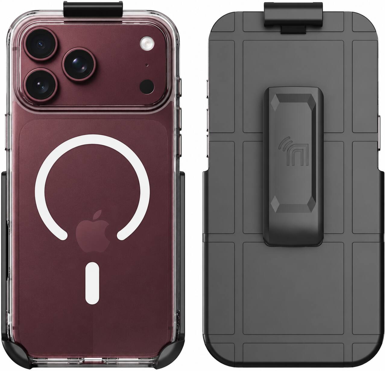 Alt View 3. Nakedcellphone - Combo for iPhone 18 Pro Max - Case and Holster Belt Clip (Compatible with MagSafe) - Clear.