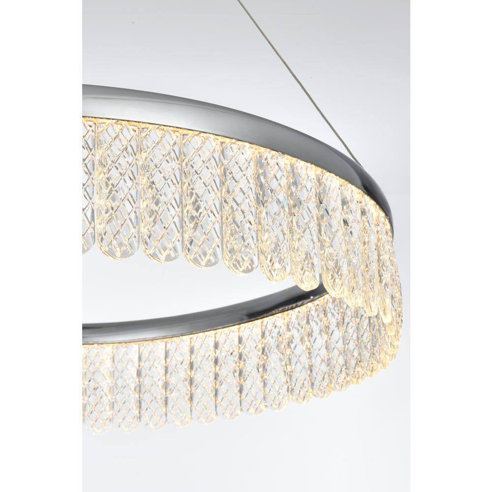 Alt View 8. Elegant Lighting - Rune 24 inch Adjustable LED chandelier in Chrome - Chrome.