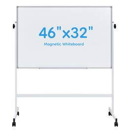 Anysun - 46" x 32" Mobile Magnetic Whiteboard - Aluminum Stand & Wheels for Home Office or Classroom